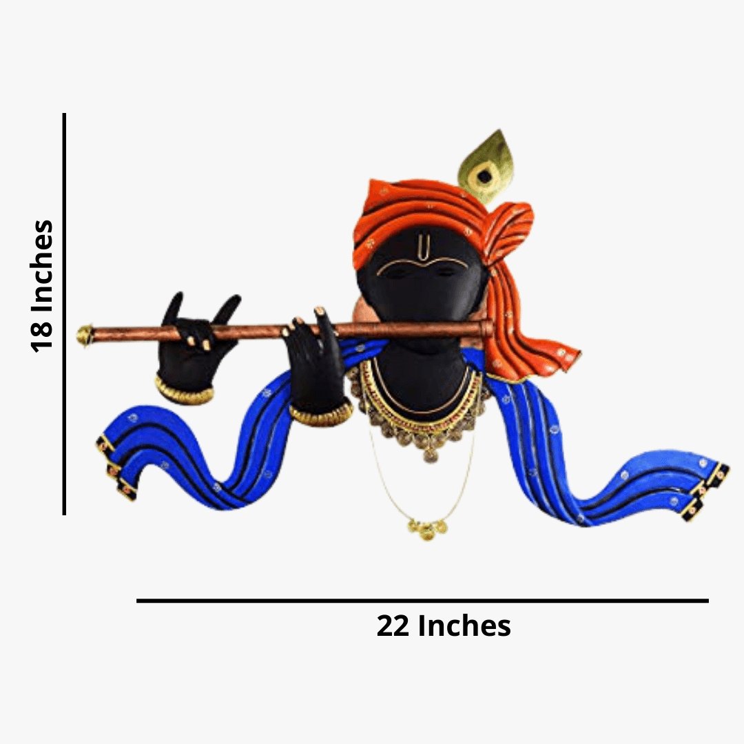 Mettalic Wall Art Mor Mukut Murali Dhari (22 * 18 Inches)