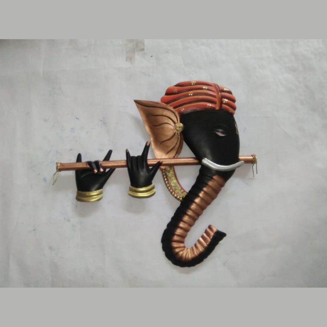 Mettalic Wall Art Murali Ganesha (18 * 18 Inches)