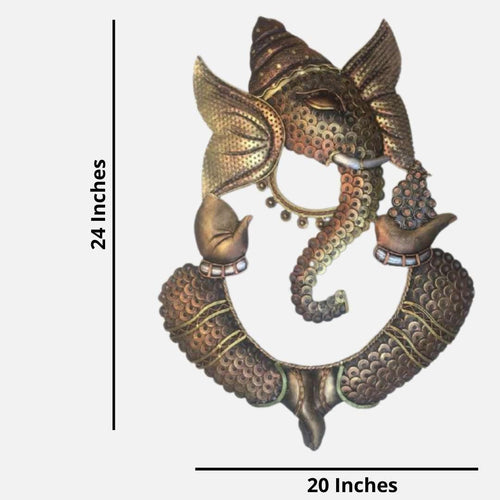 Mettalic Wall Art Sarvavyapi Ganesha (24 * 20 Inches)