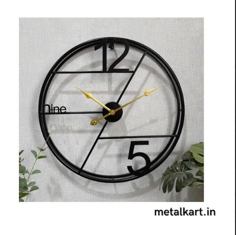 Minimalistic Elegance Double ring Black Wall Clock (Dia 24 Inches)