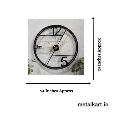 Minimalistic Elegance Double ring Black Wall Clock (Dia 24 Inches)