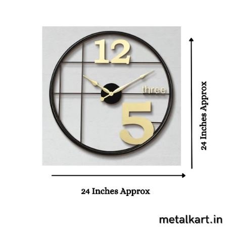 Minimalistic Elegance Mono Circular Metal Wall Clock (24 x 24 Inches)