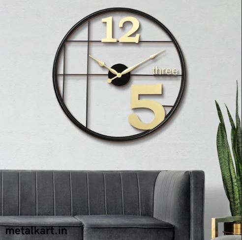 Minimalistic Elegance Mono Circular Metal Wall Clock (24 x 24 Inches)