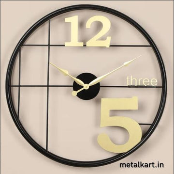 Minimalistic Elegance Mono Circular Metal Wall Clock (24 x 24 Inches)