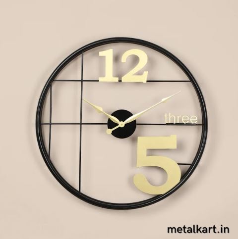 Minimalistic Elegance Mono Circular Metal Wall Clock (24 x 24 Inches)