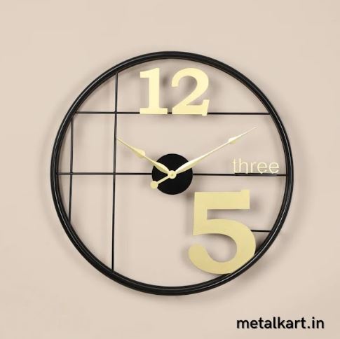 Minimalistic Elegance Mono Circular Metal Wall Clock (24 x 24 Inches)