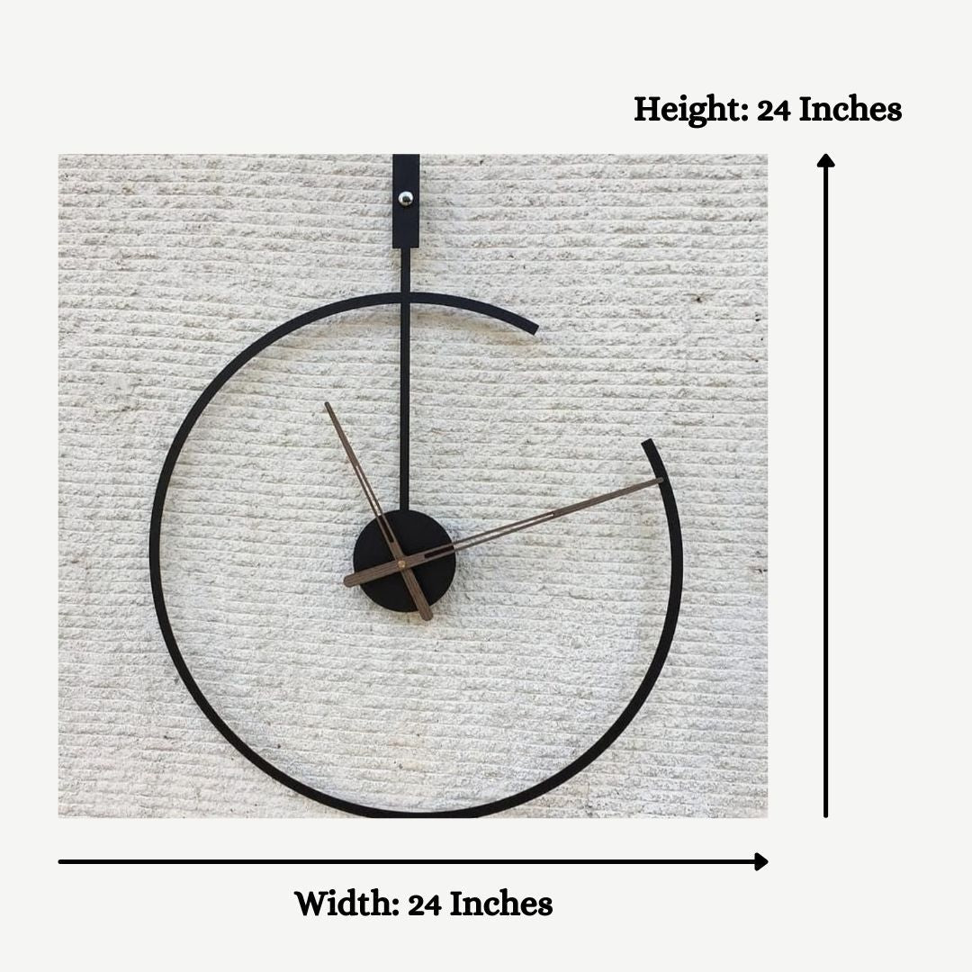 Monoring Black Wall Clock ( 24 Inches Dia)