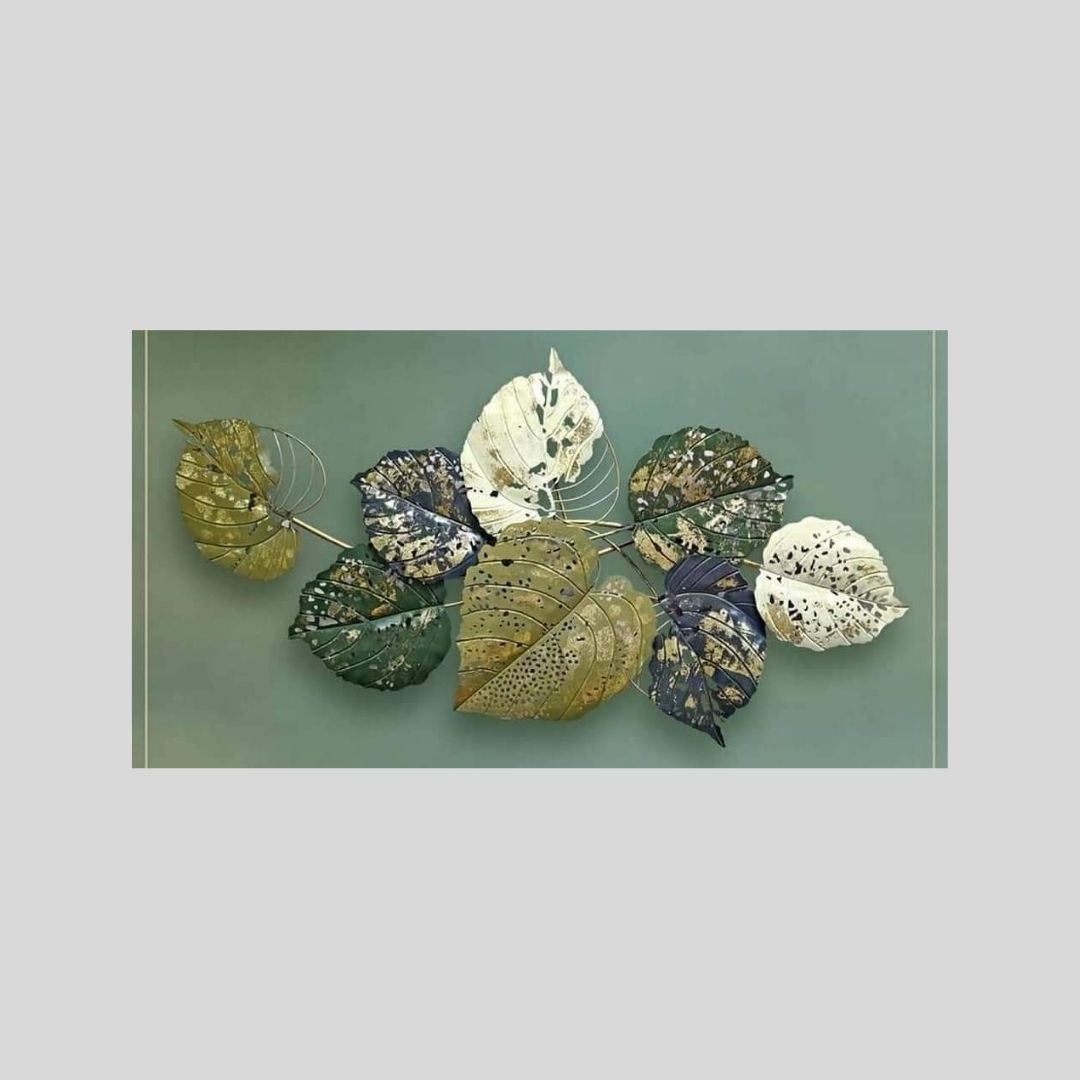 Multicolor Artistic leaves Premium Wall Art (48 x 24 Inches)