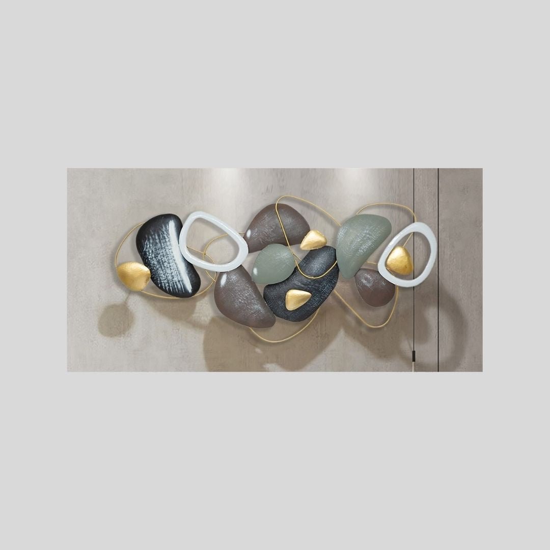 Multicolor Pile of Stones Metal wall Art (48 x 24 Inches)