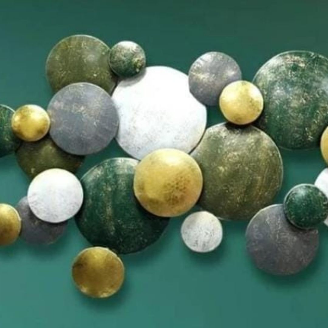 Multicolor Precious Pebbles Metal Wall Art (50 x 27 Inches)