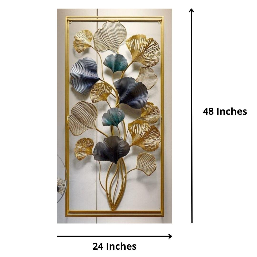 Multicolor Vertical Framed Metal wall Art (24 x 48 Inches)