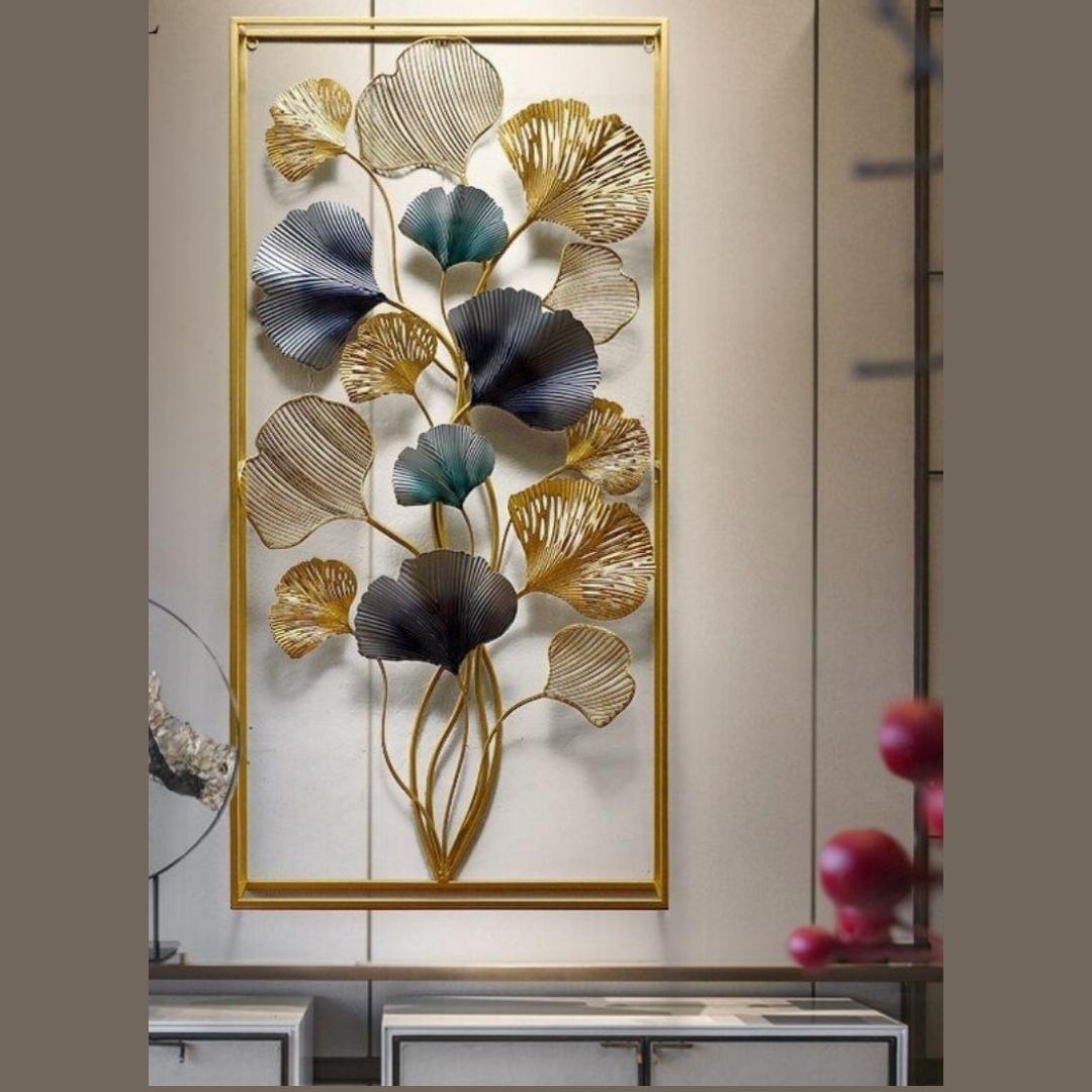 Multicolor Vertical Framed Metal wall Art (24 x 48 Inches)