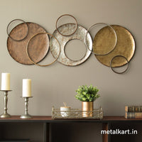Thumbnail for Multiple circle antique look wall hanging art (47 x 20 Inches)