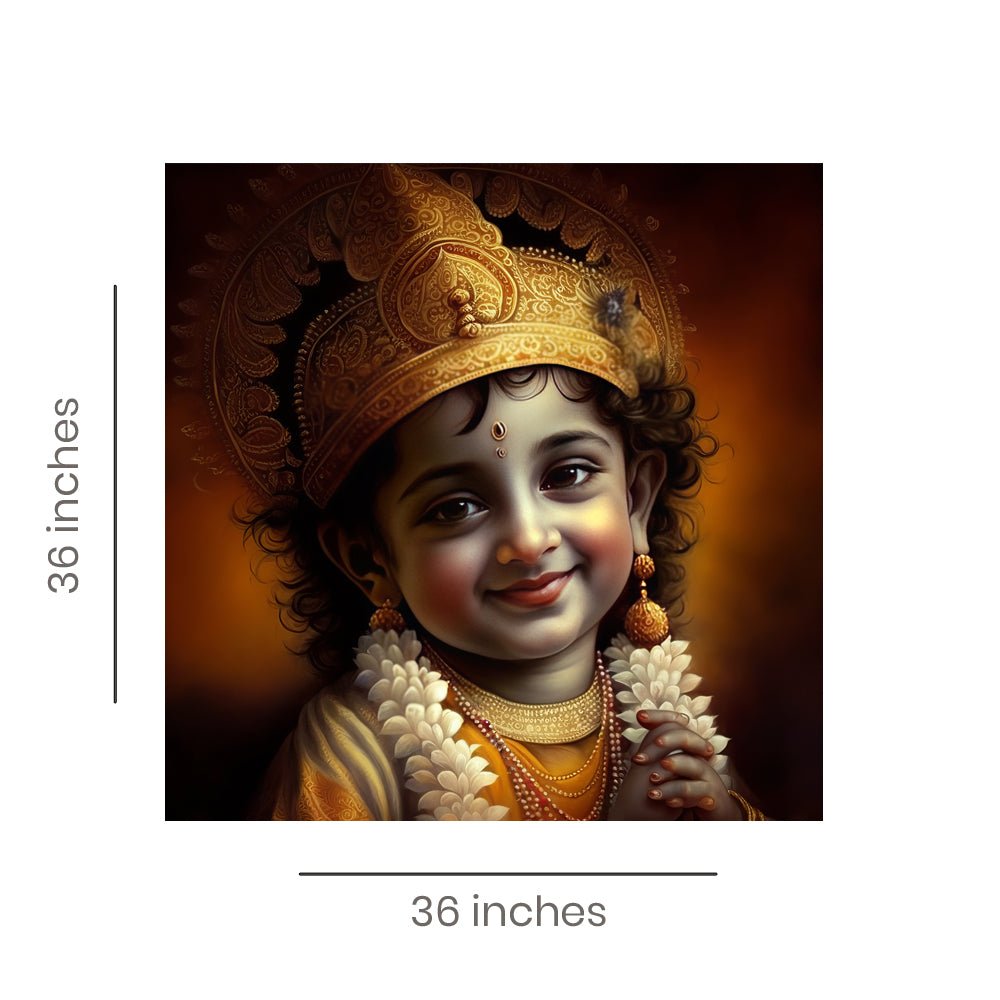 Natkhat Balkrishna Canvas Wall Painting (36 x 36 Inches)