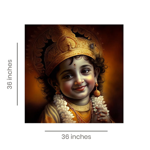 Natkhat Balkrishna Canvas Wall Painting (36 x 36 Inches)