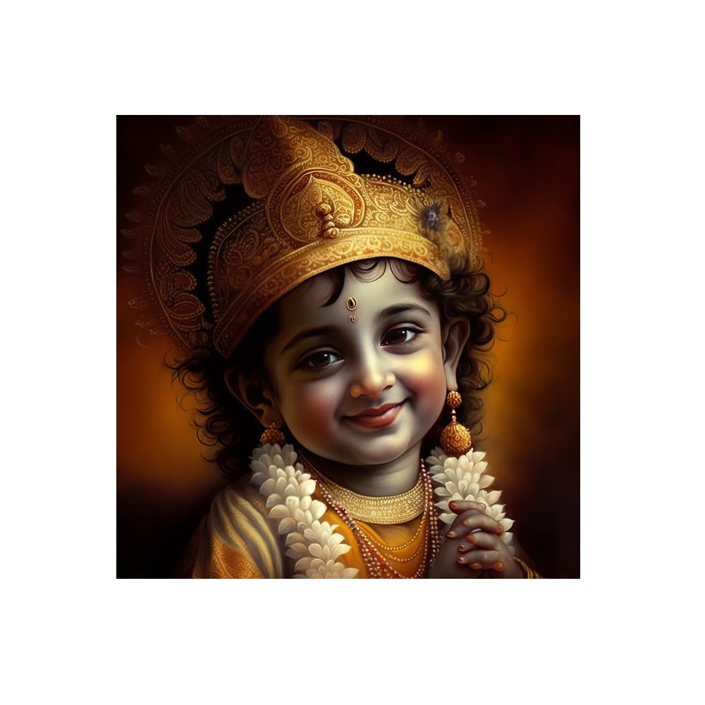 Natkhat Balkrishna Canvas Wall Painting (36 x 36 Inches)