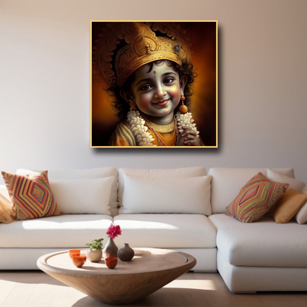 Natkhat Balkrishna Canvas Wall Painting (36 x 36 Inches)