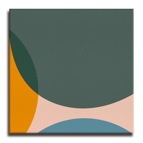 Oceanic Layers Boho Canvas Wall Painting (36 x 36 Inches)