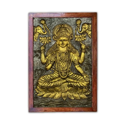 Om Jai Laksmi Mata 3D Wall Sculpture (36 x 24 Inches)