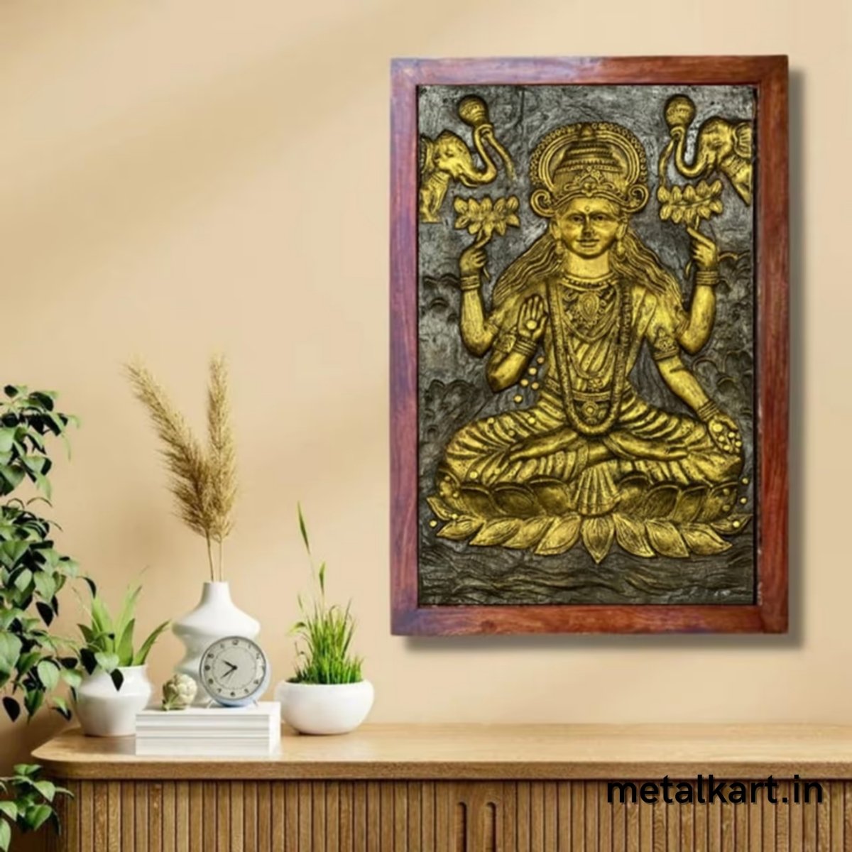 Om Jai Laksmi Mata 3D Wall Sculpture (36 x 24 Inches)