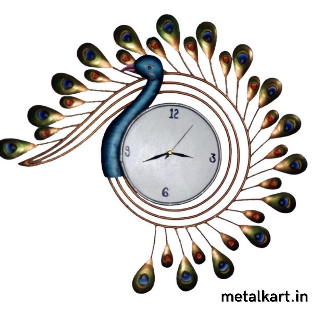 Peacock design rustic wall clock (20 x 18 Inches)