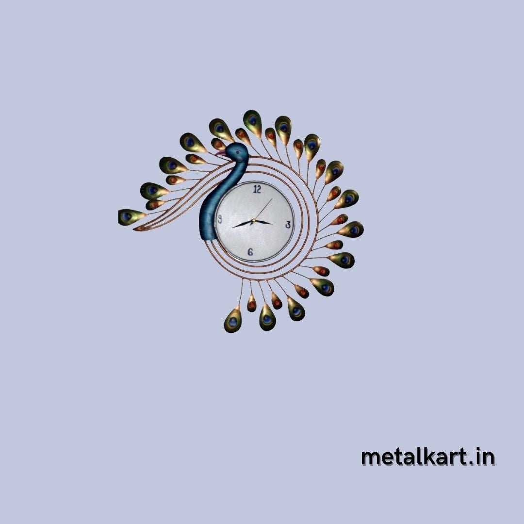 Peacock design rustic wall clock (20 x 18 Inches)