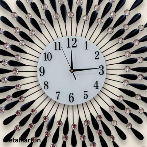 Pearl Drops Metallic Wall Clock Serenity of Rain Drops (24 x 24 Inches)