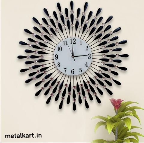 Pearl Drops Metallic Wall Clock Serenity of Rain Drops (24 x 24 Inches)