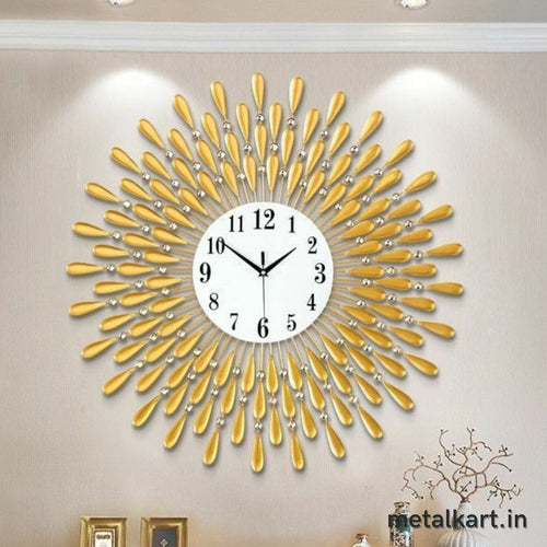 Pearl Drops Metallic Wall Clock Serenity of Rain Drops (24 x 24 Inches)