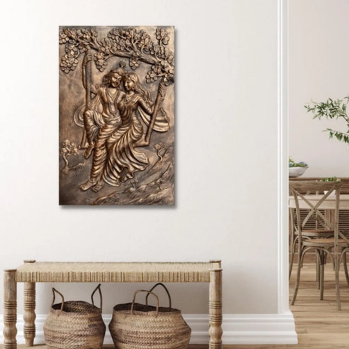Radha Krishna 3D Wall Mural Painting (36 x 24 Inches)