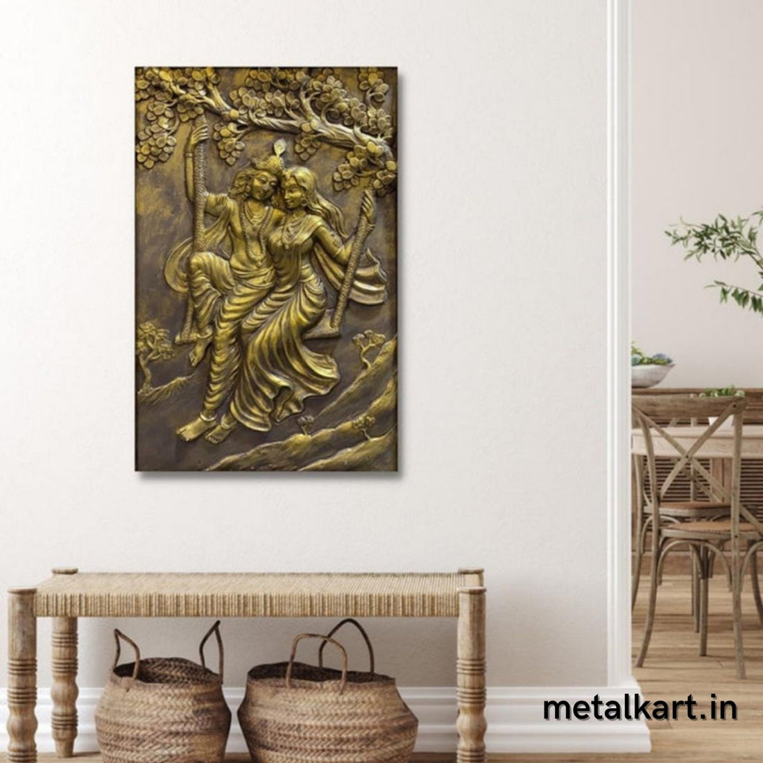 Radha Krishna 3D Wall Mural Painting (36 x 24 Inches)