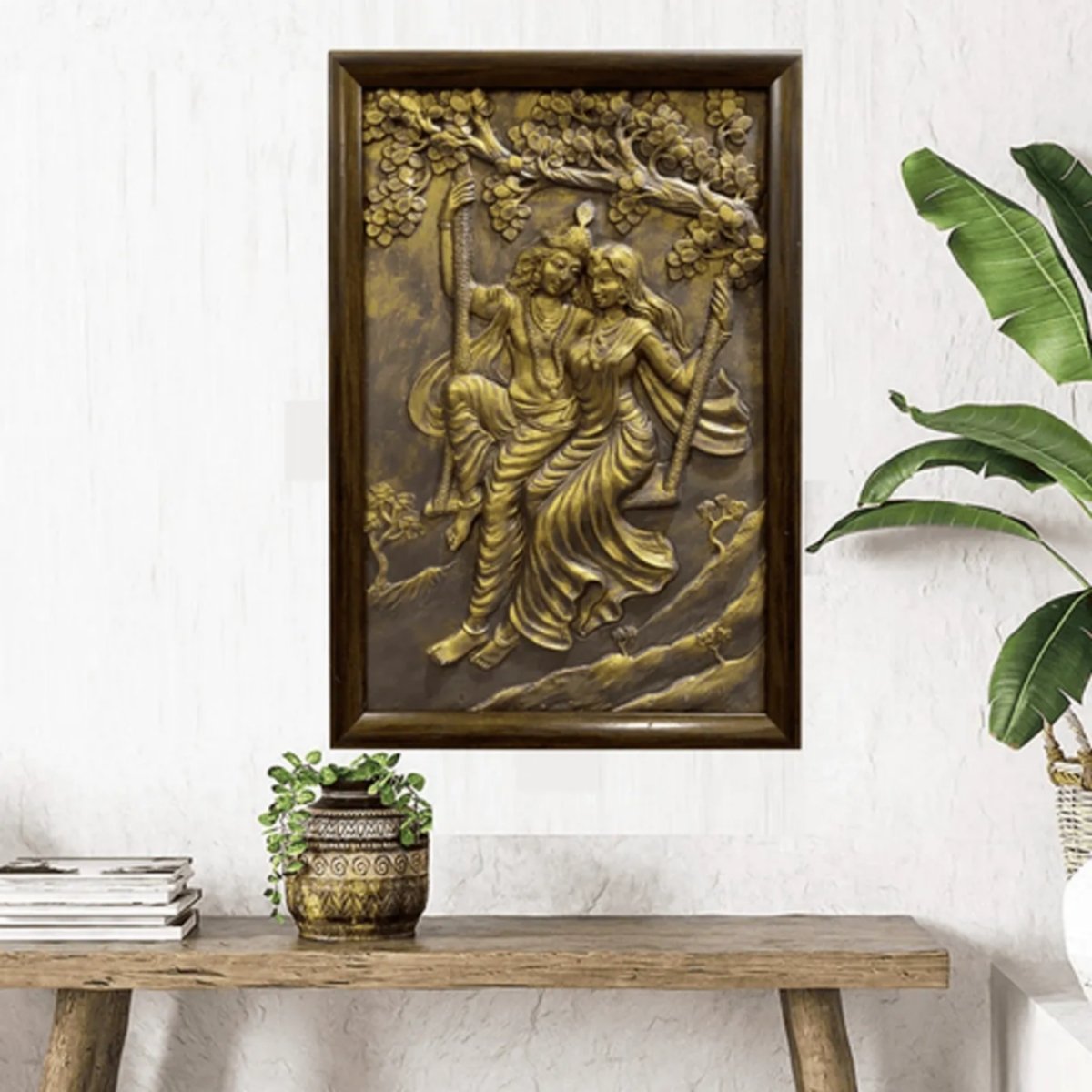 Radha Krishna 3D Wall Mural Painting (36 x 24 Inches)