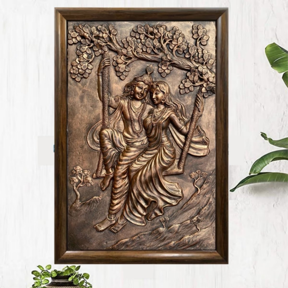 Radha Krishna 3D Wall Mural Painting (36 x 24 Inches)