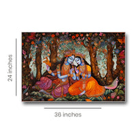 Thumbnail for Radha Krishna - Celestial Ras Canvas Wall Design (36 x 24 Inches)