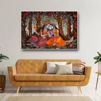 Thumbnail for Radha Krishna - Celestial Ras Canvas Wall Design (36 x 24 Inches)