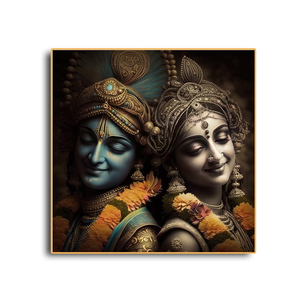 Radha Krishna Yugal Canvas Painting (36 x 36 Inches)