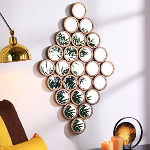 Rectangular aligned 25 circular mirrors (48 x 30 Inches)
