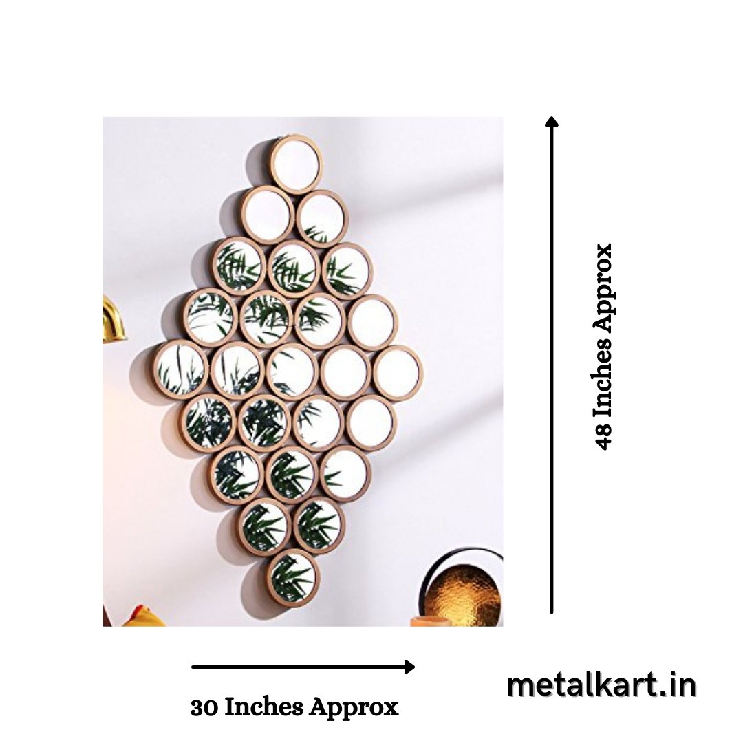 Rectangular aligned 25 circular mirrors (48 x 30 Inches)
