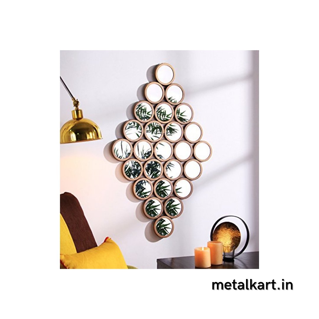 Rectangular aligned 25 circular mirrors (48 x 30 Inches)