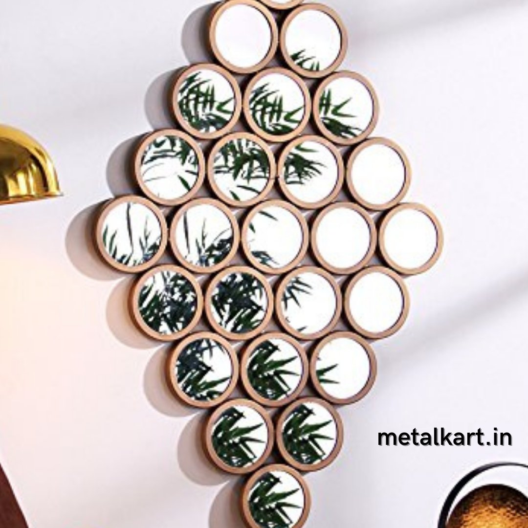Rectangular aligned 25 circular mirrors (48 x 30 Inches)
