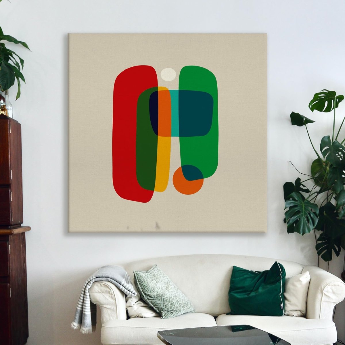 Rose and Visage Canvas Wall Design (36 x 36 Inches)