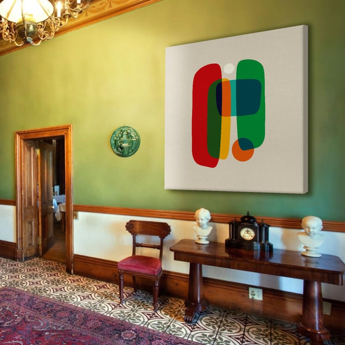 Rose and Visage Canvas Wall Design (36 x 36 Inches)