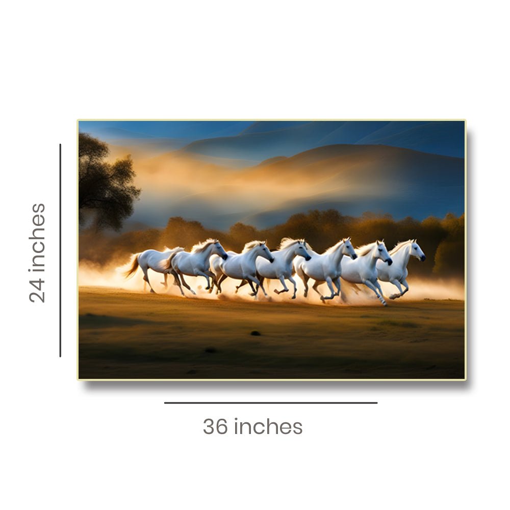 Running Horses Wall Decor in the Morning Sun (36 x 24 Inches)