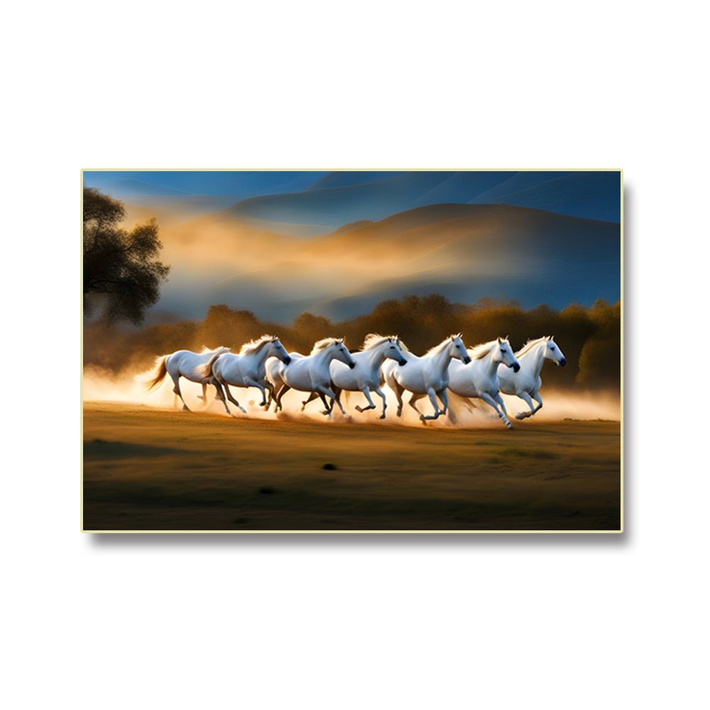 Running Horses Wall Decor in the Morning Sun (36 x 24 Inches)
