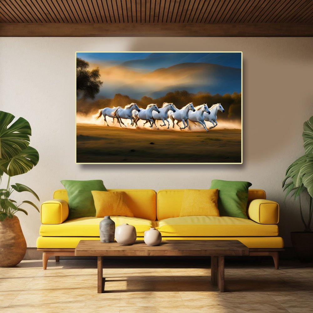 Running Horses Wall Decor in the Morning Sun (36 x 24 Inches)