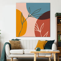 Thumbnail for Scarlet Embrace Bohemian Leaves Canvas Wall Painting (36 x 36 Inches)