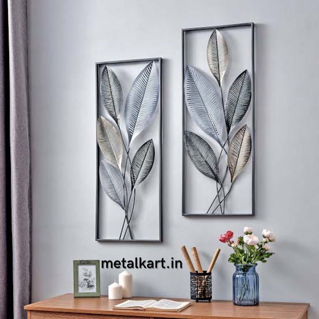 Set of 2 Metalkart vertically framed wall design (12 x 30 Inches Each)