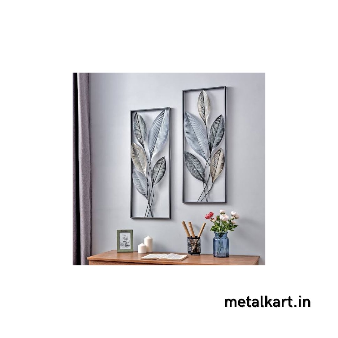 Set of 2 Metalkart vertically framed wall design (12 x 30 Inches Each)