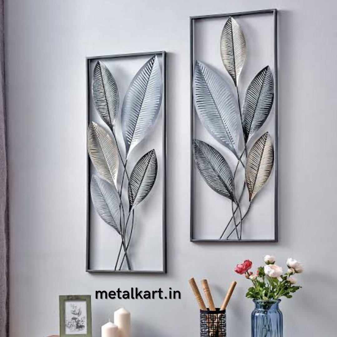 Set of 2 Metalkart vertically framed wall design (12 x 30 Inches Each)