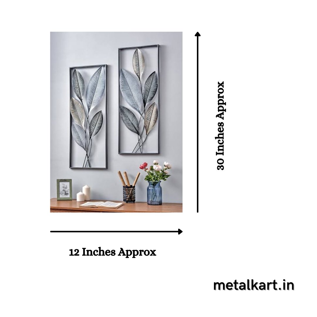 Set of 2 Metalkart vertically framed wall design (12 x 30 Inches Each)